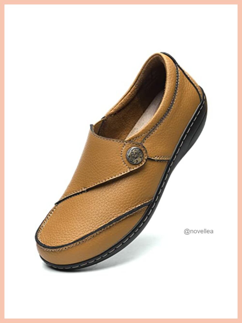 Women's Leather Loafers Slip-Ons Memory Foam Comfort Walking Flats Mocc